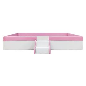 Twin Size Upholstered Daybed Frame with Fence and Stairs