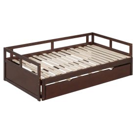 Wooden Twin Size Daybed with Trundle Bed