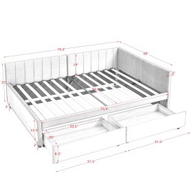 Full Size Upholstered Tufted Bed Frame with Two Drawers 46 Full Size Upholstered Tufted Bed Frame with Two Drawers