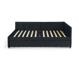 Full Size Daybed with Trundle, Comfortable Backrest And Armrests 38 Full Size Daybed with Trundle, Comfortable Backrest And Armrests