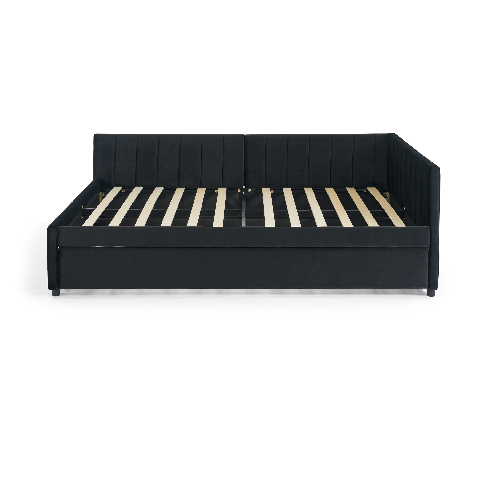 Full Size Daybed with Trundle, Comfortable Backrest And Armrests 18 Full Size Daybed with Trundle, Comfortable Backrest And Armrests