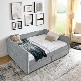 Boucle Fabric Queen Size Daybed With Two Drawers 23 Boucle Fabric Queen Size Daybed With Two Drawers