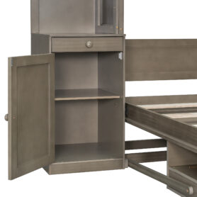 Queen Murphy Bed with Desk, Storage Shelves and Cabinets