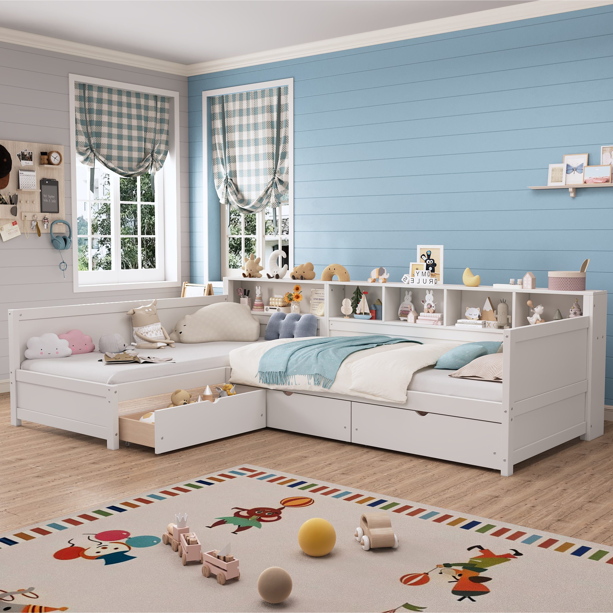 Assembly Instruction For N733S369272K 10 L- Shape Twin Size Bed Frame with Storage 3 Drawers