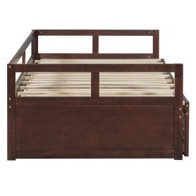 Wooden Twin Size Daybed with Trundle Bed