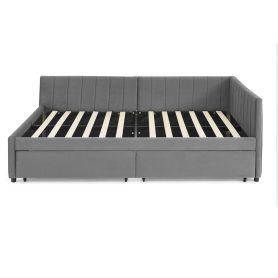 Full Size Upholstered Tufted Bed Frame with Two Drawers 41 Full Size Upholstered Tufted Bed Frame with Two Drawers