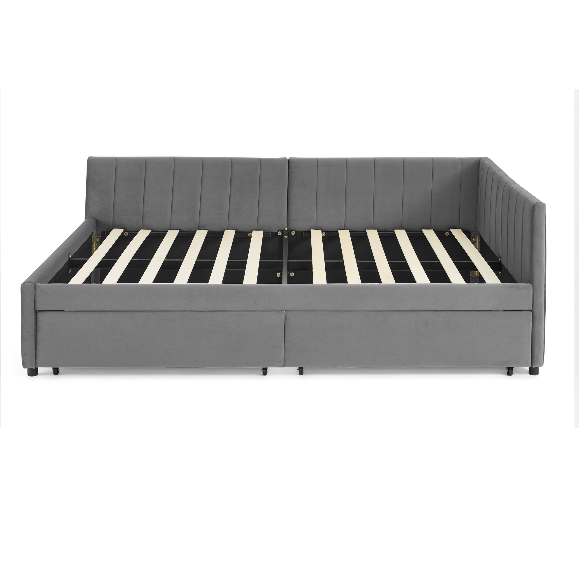 Full Size Upholstered Tufted Bed Frame with Two Drawers 16 Full Size Upholstered Tufted Bed Frame with Two Drawers