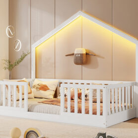 Twin Floor Bed With High Rails