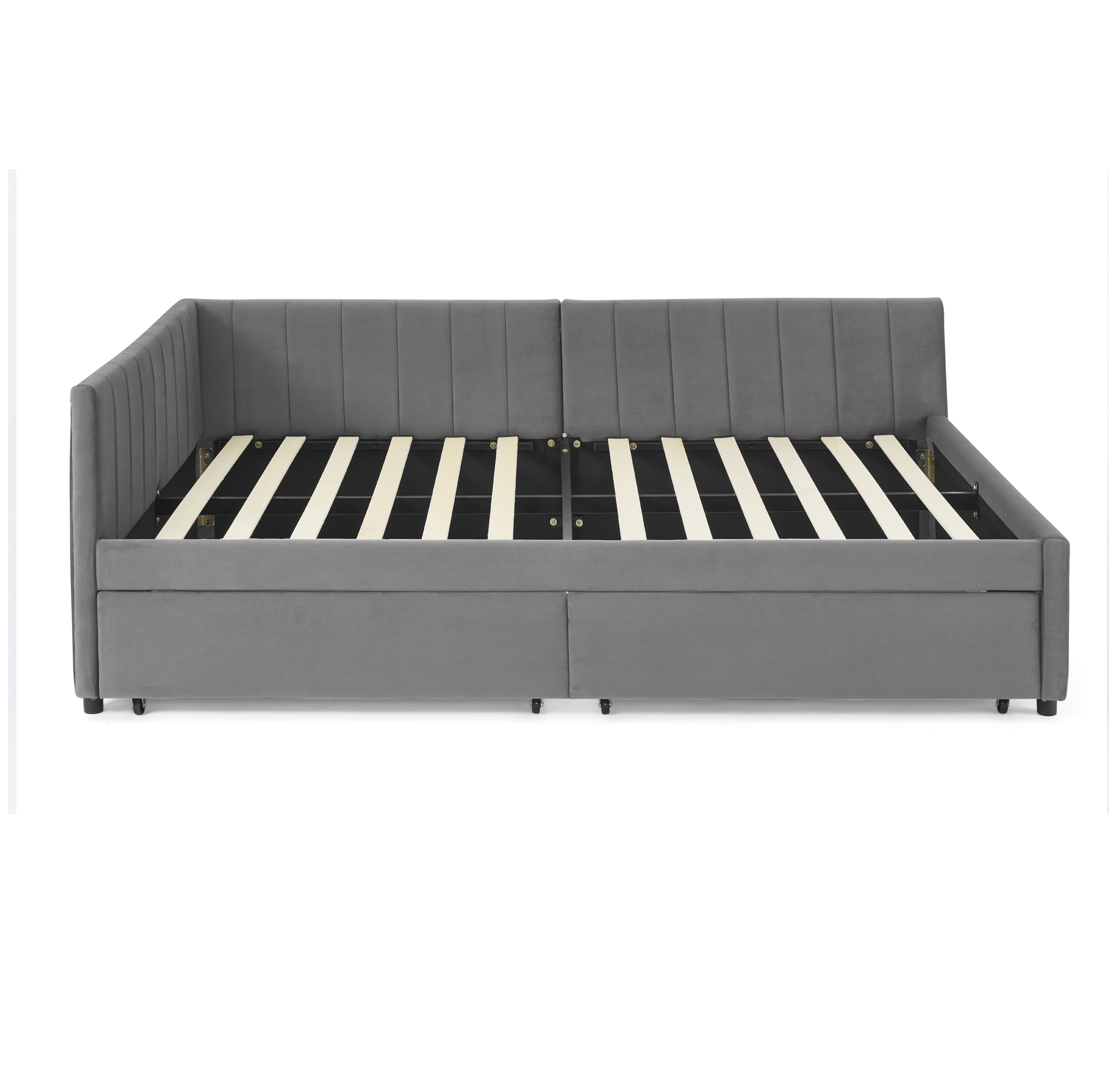 Full Size Upholstered Tufted Bed Frame with Two Drawers 28 Full Size Upholstered Tufted Bed Frame with Two Drawers