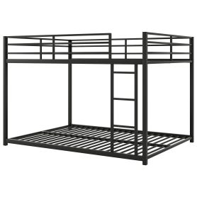 Full Over Full Metal Low Bunk Beds With Ladder