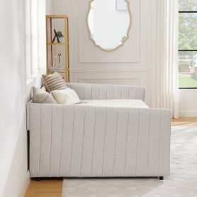 Linen Fabric Full Size Daybed With Trundle 32 Linen Fabric Full Size Daybed With Trundle