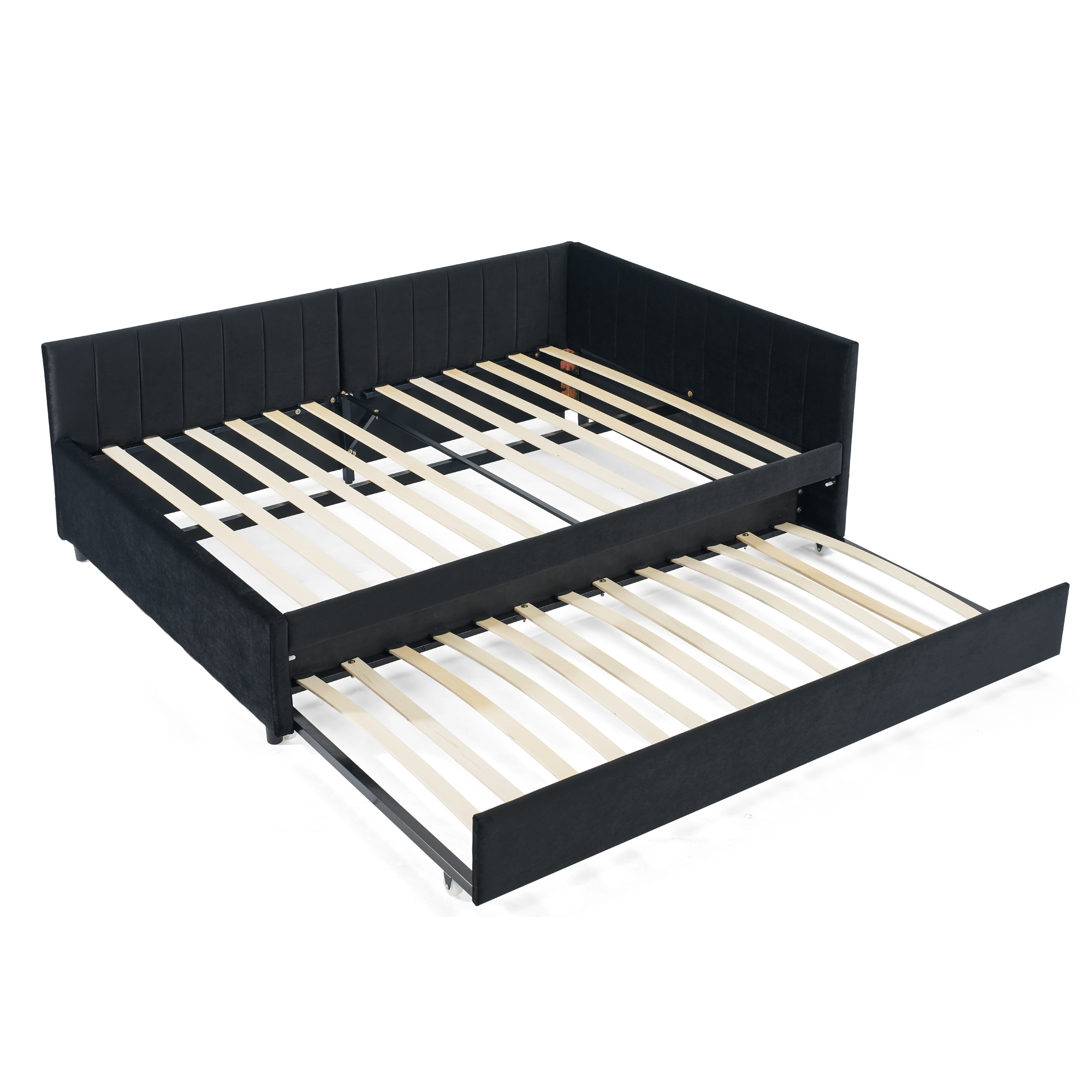 Full Size Daybed with Trundle, Comfortable Backrest And Armrests 16 Full Size Daybed with Trundle, Comfortable Backrest And Armrests