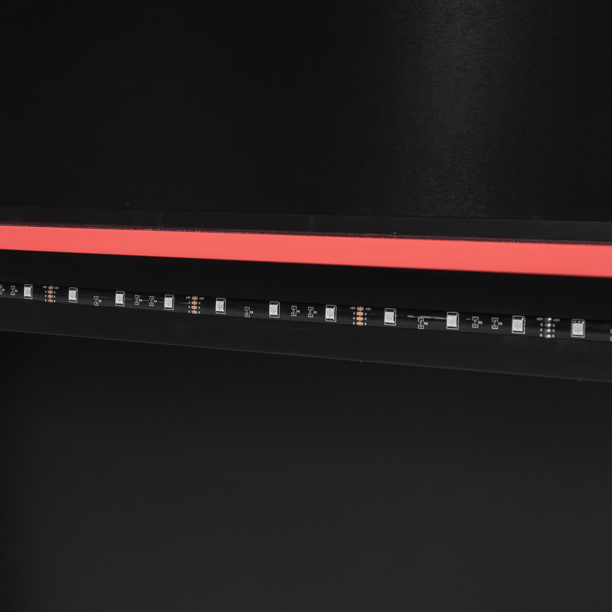 Full Size Wood Loft Bed with Desk, Multi-storage Shelves and RGB Light 9 Full Size Wood Loft Bed with Desk, Multi-storage Shelves and RGB Light