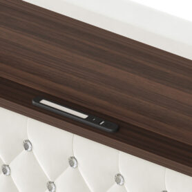 Full Size Velvet Tufted Soft Bed Frame with USB Port and Night Light