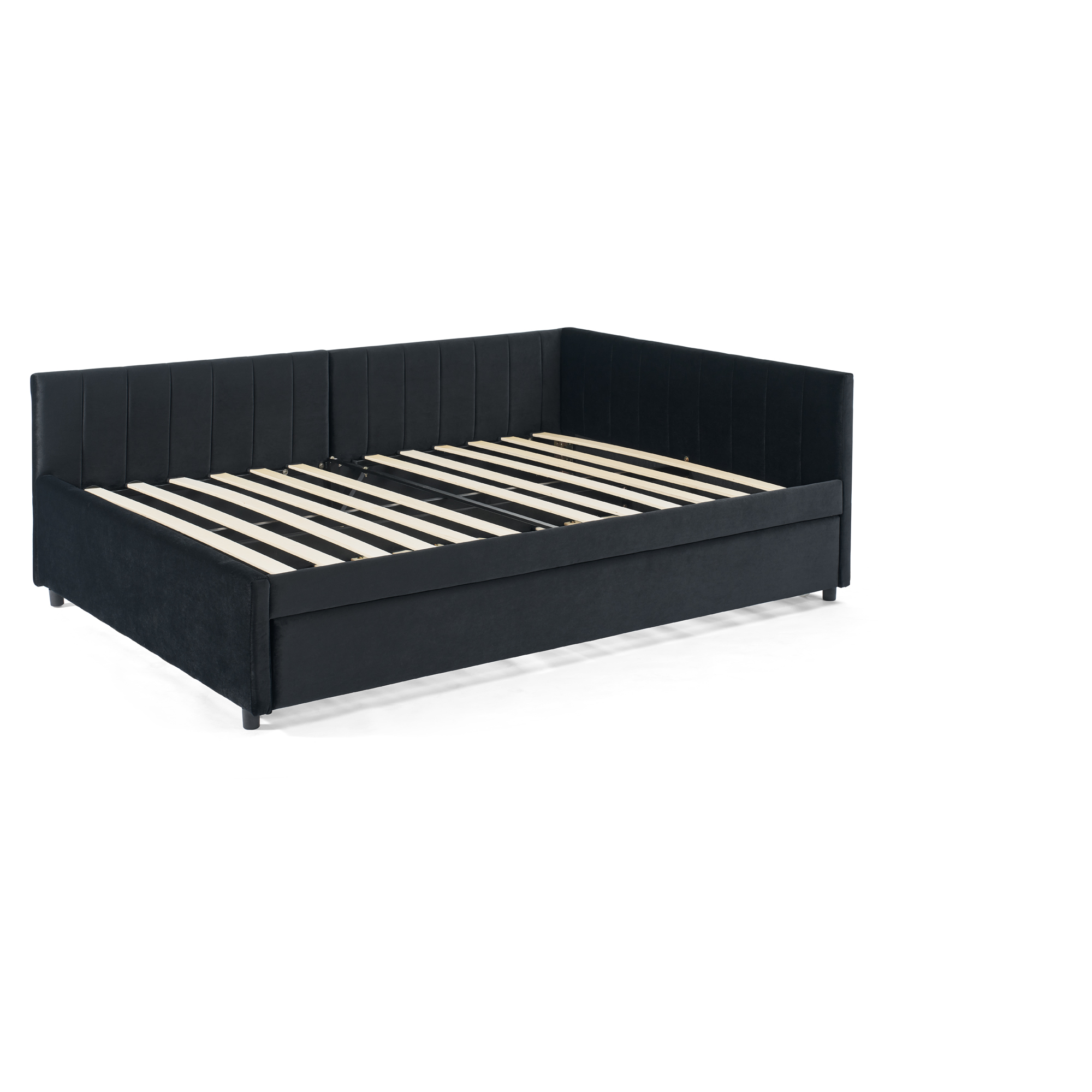 Full Size Daybed with Trundle, Comfortable Backrest And Armrests 19 Full Size Daybed with Trundle, Comfortable Backrest And Armrests