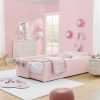 Twin Size Platform Bed with Cute Rabbit Ear Shaped Headboard 1 Twin Size Platform Bed with Cute Rabbit Ear Shaped Headboard
