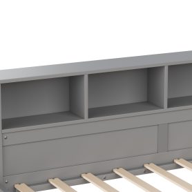 L- Shape Twin Size Bed Frame with Storage 3 Drawers