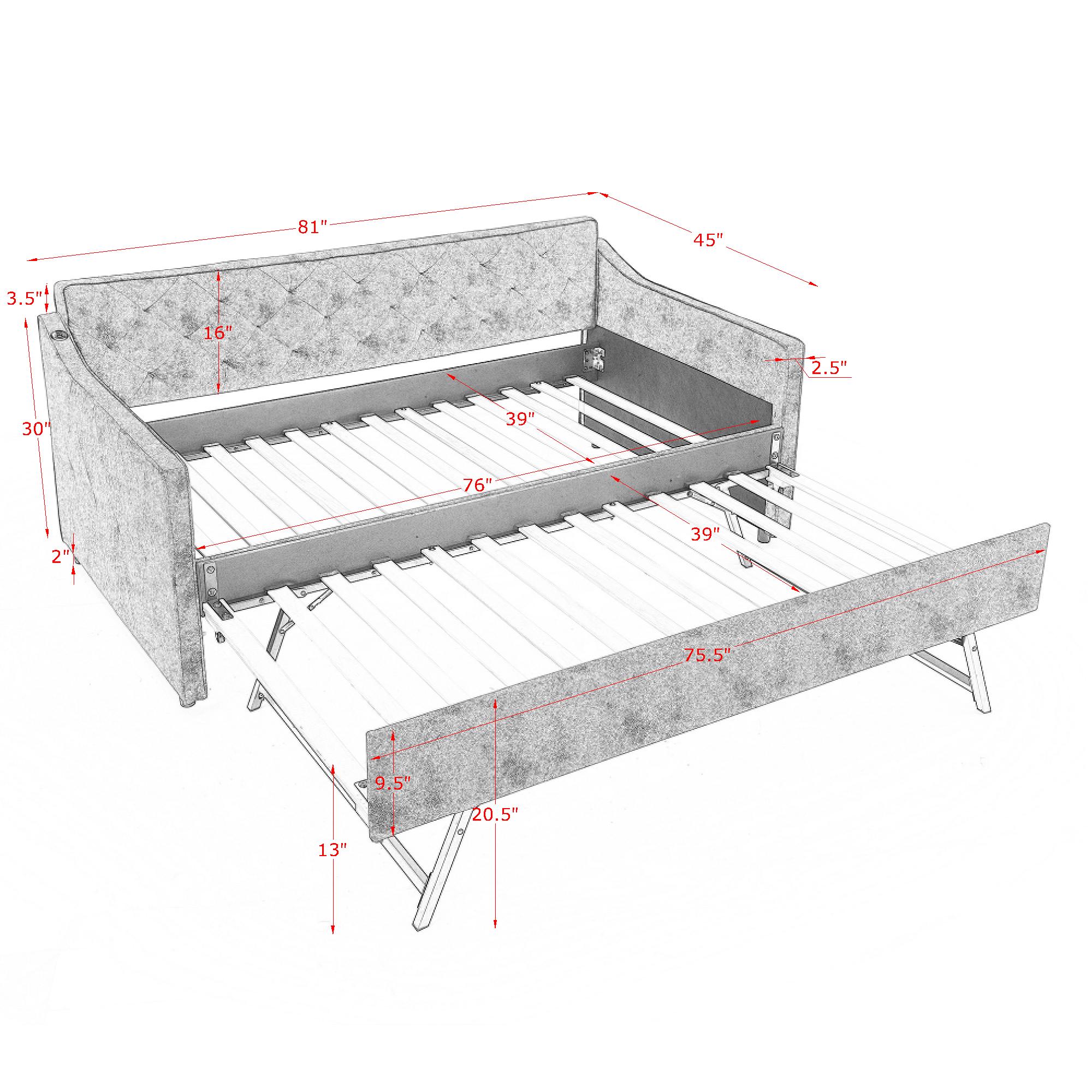 Twin Size Upholstery Daybed With Trundle 17 Twin Size Upholstery Daybed With Trundle