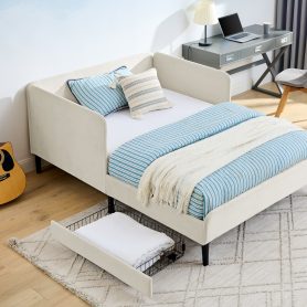 Full Size Upholstered Platform Bed Frame with 2 Storage Drawers 21 Full Size Upholstered Platform Bed Frame with 2 Storage Drawers