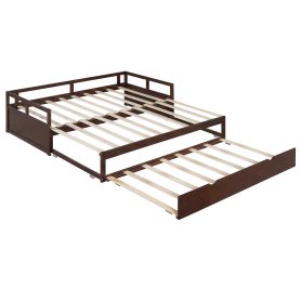 Wooden Twin Size Daybed with Trundle Bed