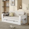 Full Size Daybed with Removable Desk, Storage Drawers & Hydraulic Side Table 1 Full Size Daybed with Removable Desk, Storage Drawers & Hydraulic Side Table