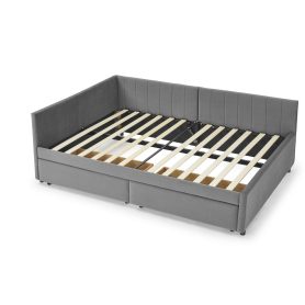 Full Size Upholstered Tufted Bed Frame with Two Drawers 52 Full Size Upholstered Tufted Bed Frame with Two Drawers