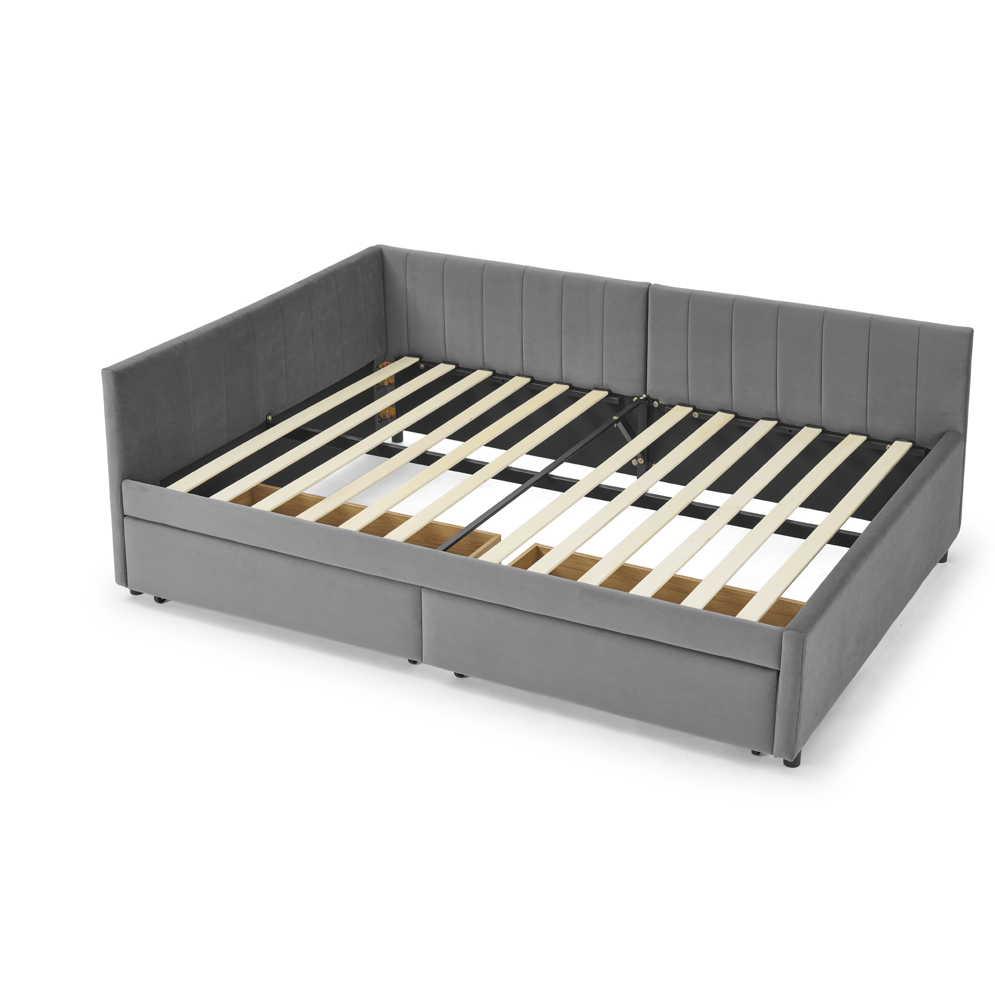 Full Size Upholstered Tufted Bed Frame with Two Drawers 27 Full Size Upholstered Tufted Bed Frame with Two Drawers