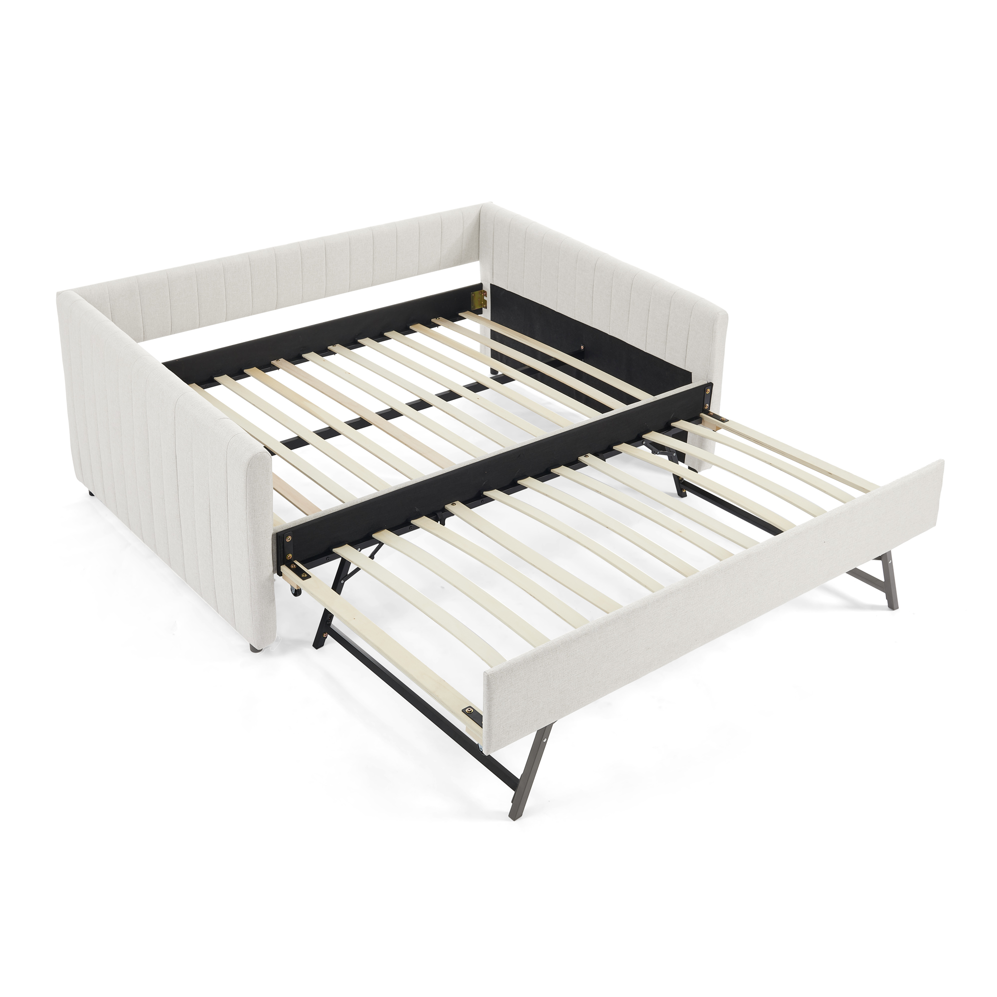 Linen Fabric Full Size Daybed With Trundle 22 Linen Fabric Full Size Daybed With Trundle