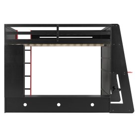 Full Size Wood Loft Bed with Desk, Multi-storage Shelves and RGB Light 34 Full Size Wood Loft Bed with Desk, Multi-storage Shelves and RGB Light