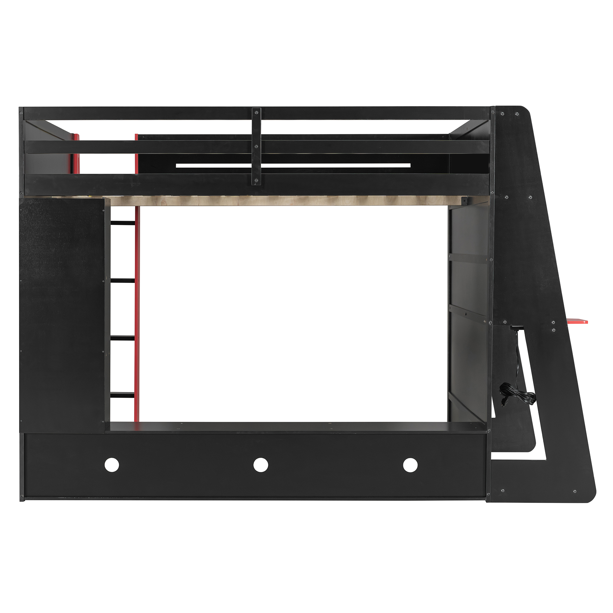 Full Size Wood Loft Bed with Desk, Multi-storage Shelves and RGB Light 16 Full Size Wood Loft Bed with Desk, Multi-storage Shelves and RGB Light