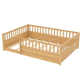 Montessori Wooden Children's Floor Bed, Full Size