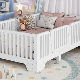 Twin Floor Bed With Slats And Fence 37 Twin Floor Bed With Slats And Fence