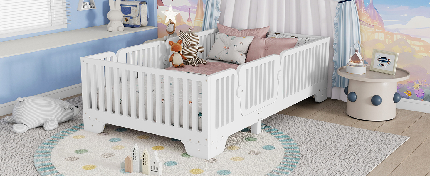 Twin Floor Bed With Slats And Fence 20 Twin Floor Bed With Slats And Fence