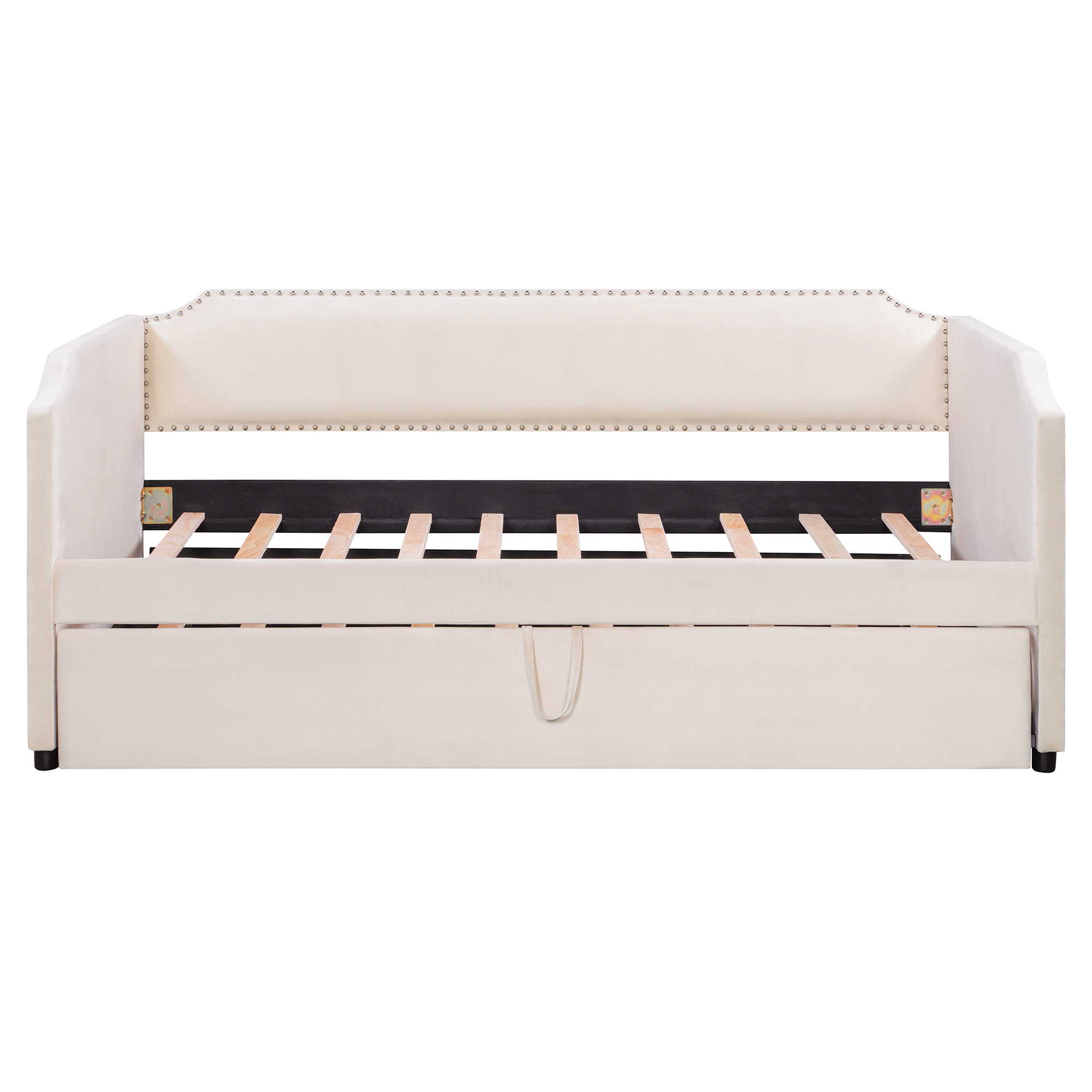 Twin Size Velvet Upholstered Daybed with Pop Up Trundle 11 Twin Size Velvet Upholstered Daybed with Pop Up Trundle