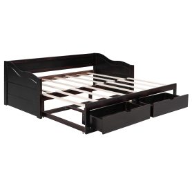 Wooden Daybed with Trundle Bed and Drawers 35 Wooden Daybed with Trundle Bed and Drawers