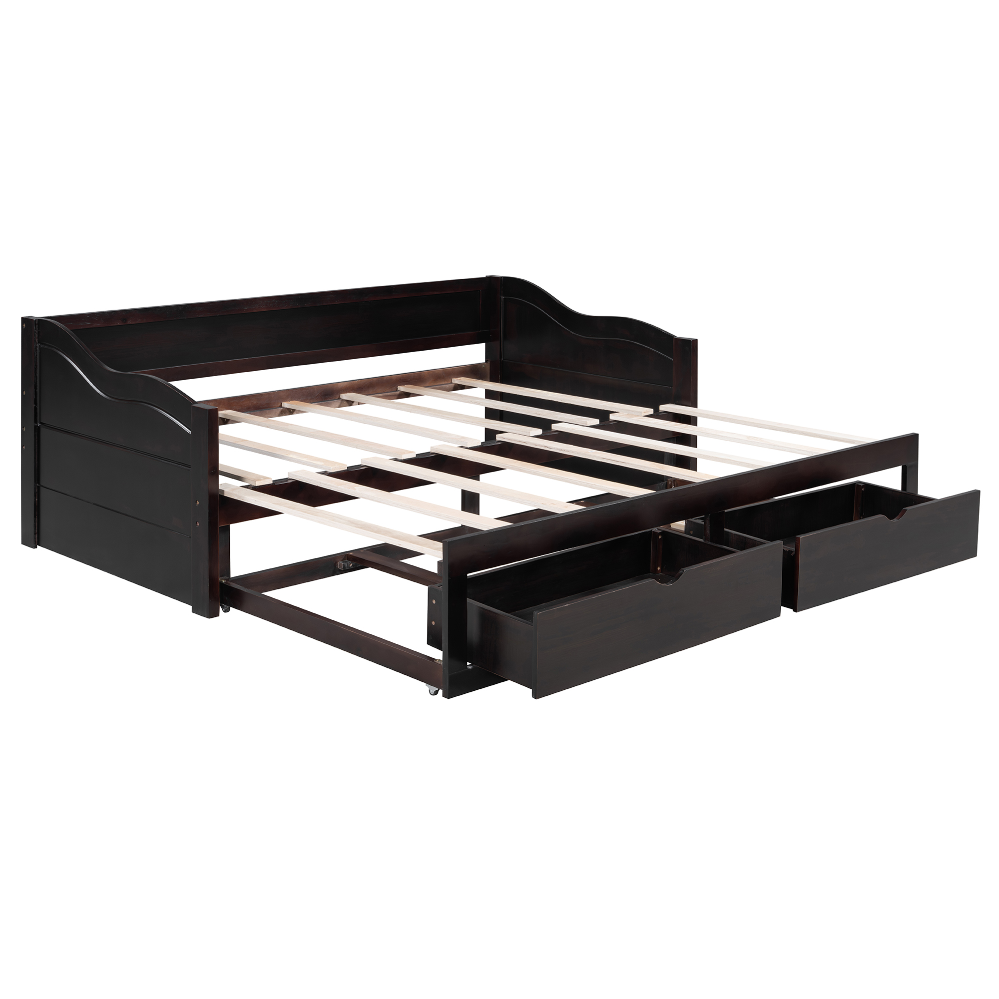 Wooden Daybed with Trundle Bed and Drawers 13 Wooden Daybed with Trundle Bed and Drawers