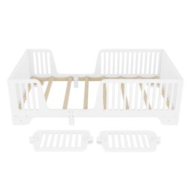 Twin Floor Bed With Slats And Fence 32 Twin Floor Bed With Slats And Fence