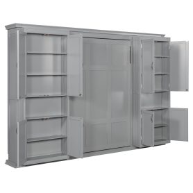 Queen Murphy Bed with Dual Sliding Storage Cabinets