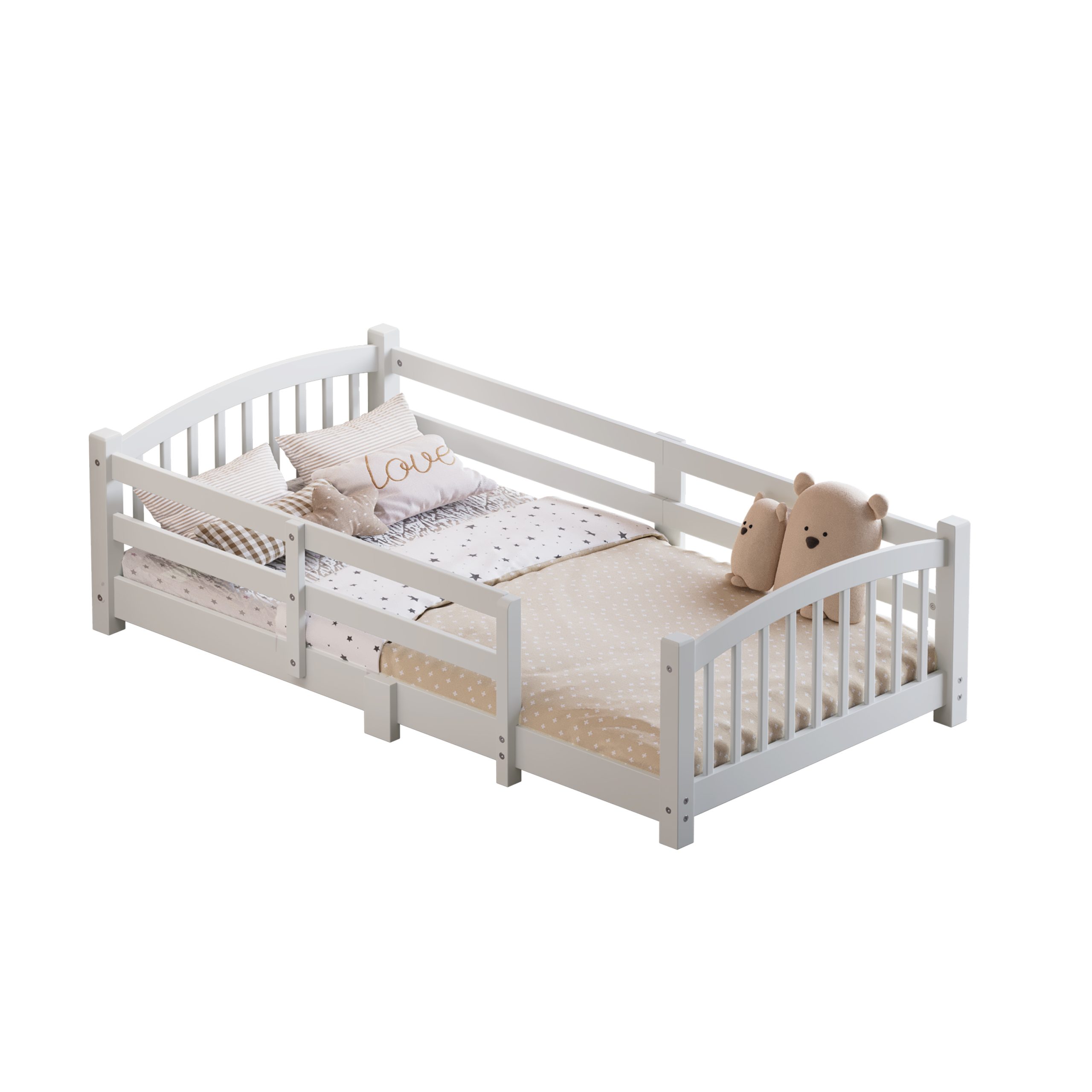 Twin Montessori Floor Bed with Slats and Safety Guardrails 11 Twin Montessori Floor Bed with Slats and Safety Guardrails