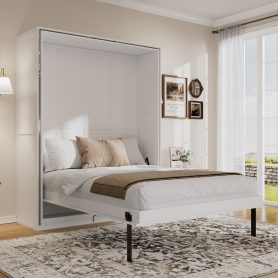 Rotating Queen Murphy Bed with Hidden Storage Racks 58 Rotating Queen Murphy Bed with Hidden Storage Racks