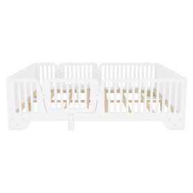 Full Floor Bed with Slats and Fence 27 Full Floor Bed with Slats and Fence