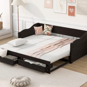 Wooden Daybed with Trundle Bed and Drawers 41 Wooden Daybed with Trundle Bed and Drawers