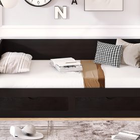 Wooden Daybed with Trundle Bed and Drawers 45 Wooden Daybed with Trundle Bed and Drawers