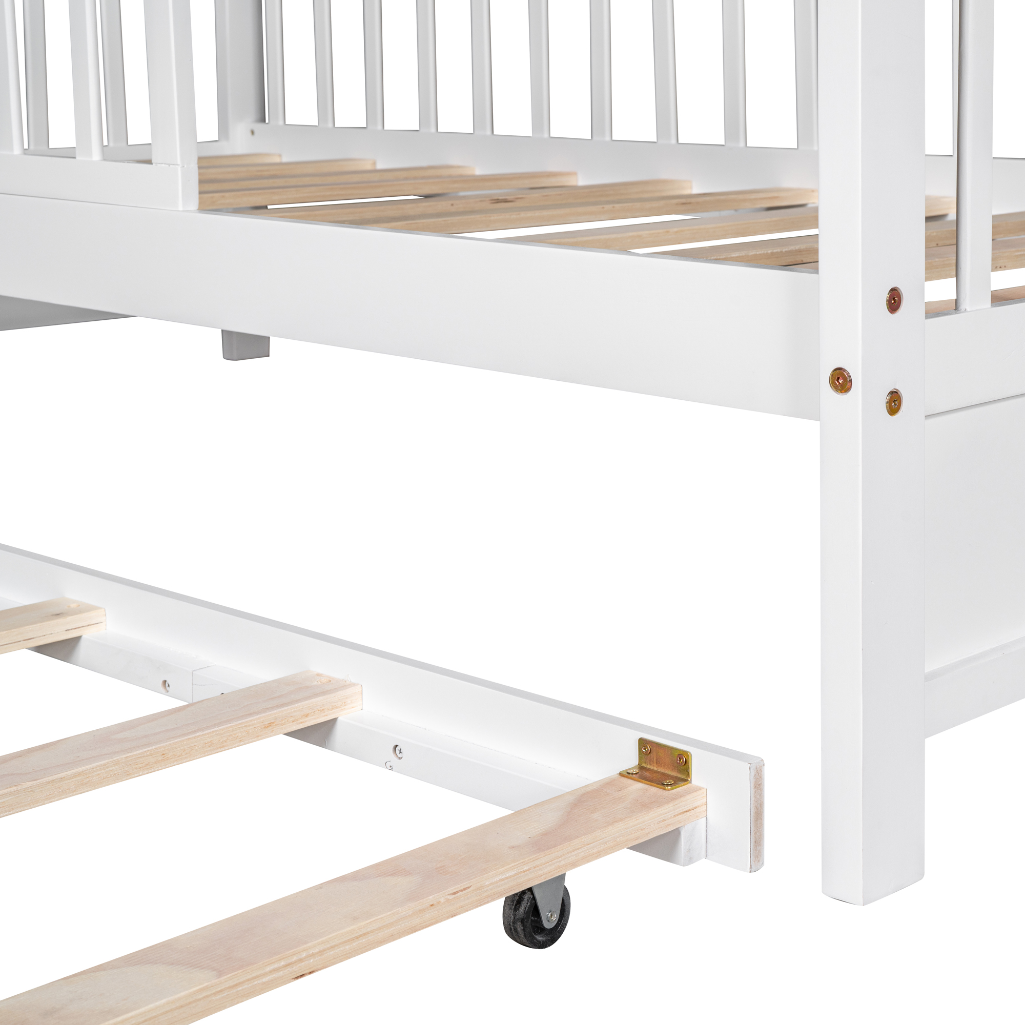 Wooden Twin Size House Bed with Trundle and Shelf 12 Wooden Twin Size House Bed with Trundle and Shelf