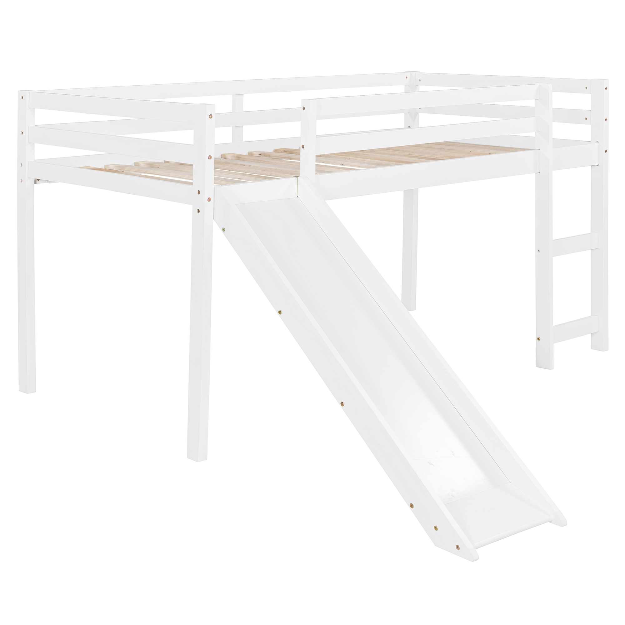 Twin Loft Bed With Slide, Multifunctional Design 10 Twin Loft Bed With Slide, Multifunctional Design
