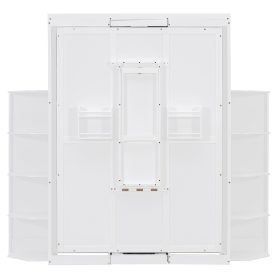 Rotating Queen Murphy Bed with Hidden Wall Cabinet, Shelves, Desk and Storage Racks