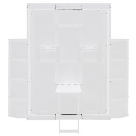 Rotating Queen Murphy Bed with Hidden Wall Cabinet, Shelves, Desk and Storage Racks