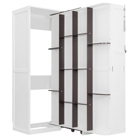 Rotating Queen Murphy Bed with Hidden Storage Racks 75 Rotating Queen Murphy Bed with Hidden Storage Racks