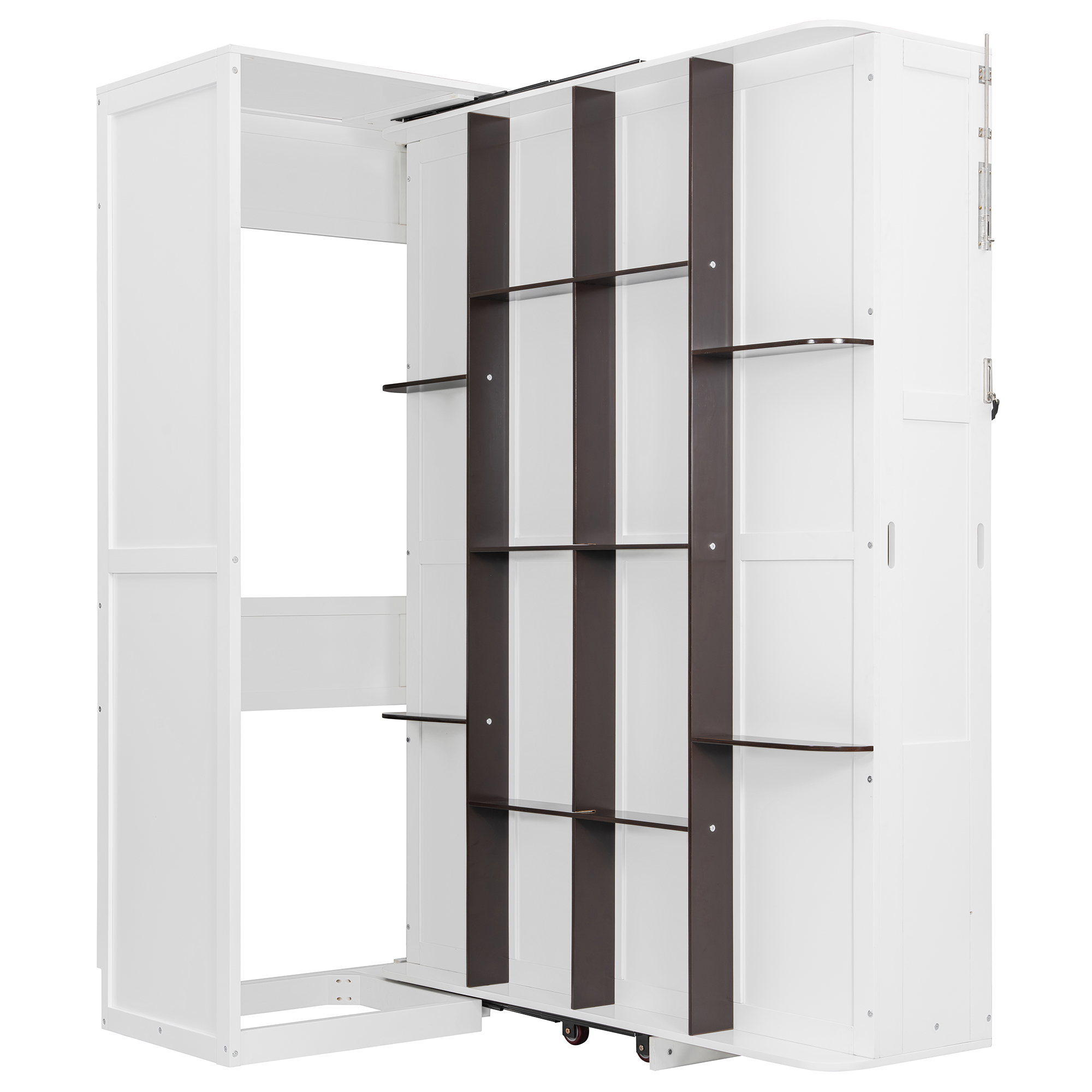 Rotating Queen Murphy Bed with Hidden Storage Racks 35 Rotating Queen Murphy Bed with Hidden Storage Racks
