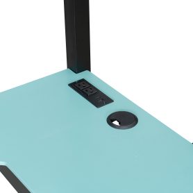 Full Size Bunk Bed with Two Built-In Gaming Desks, USB Desktop Ports & Pegboard Organizer